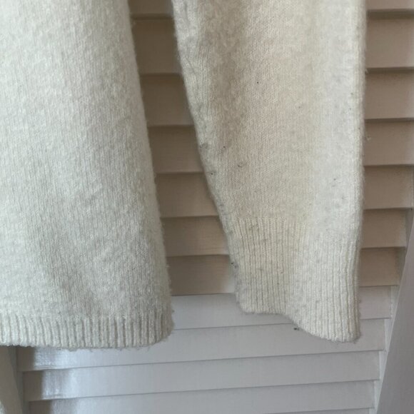 Madewell Tie-Front Wrap Sweater medium cream wool blend - Picture 11 of 14